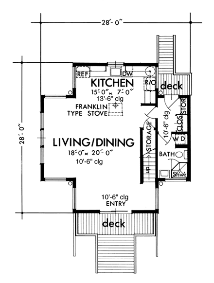 House Plan 57389 First Level Plan