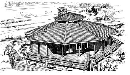 One-Story Elevation of Plan 57393