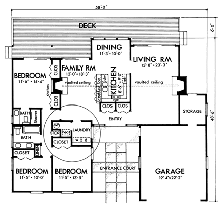 House Plan 57395 First Level Plan