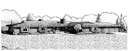 One-Story Ranch Elevation of Plan 57396