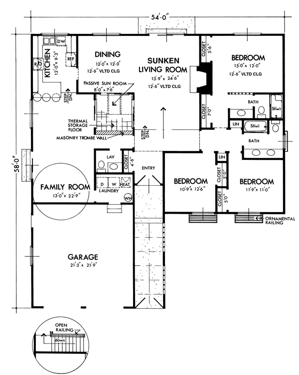 Mediterranean One-Story Level One of Plan 57398