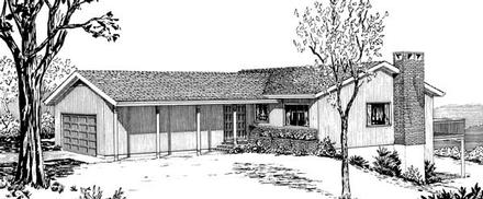 One-Story Ranch Elevation of Plan 57400