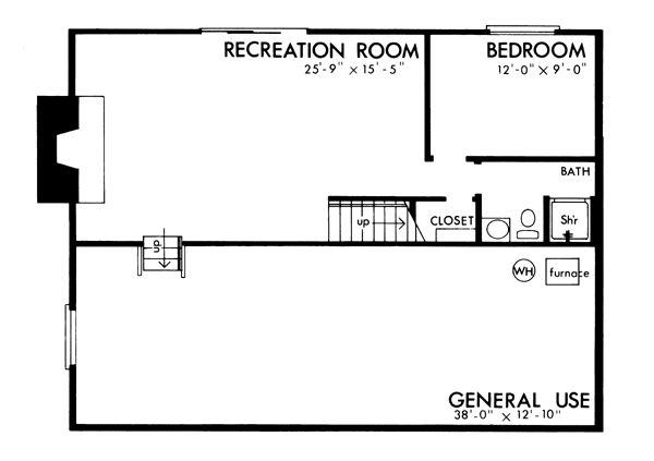 Cabin Lower Level of Plan 57405