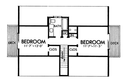 House Plan 57410 Second Level Plan