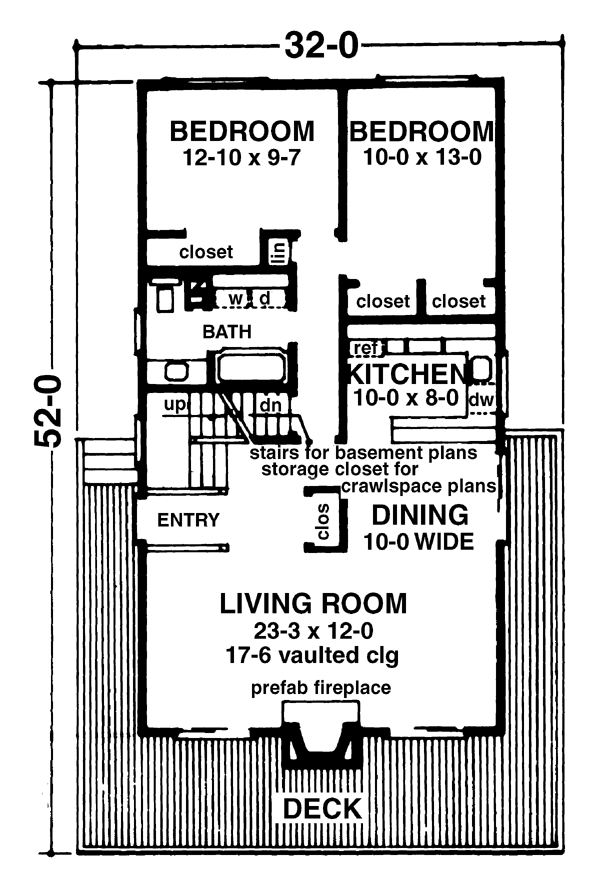 Narrow Lot One-Story Ranch Level One of Plan 57413