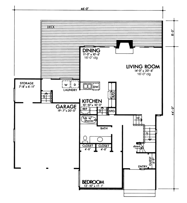 Contemporary Level One of Plan 57414
