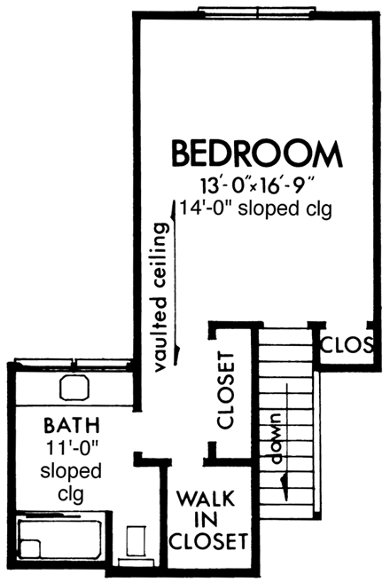 House Plan 57415 Second Level Plan