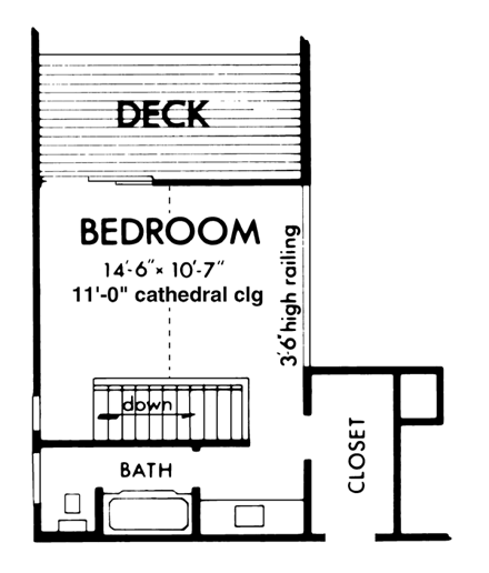 House Plan 57416 Second Level Plan