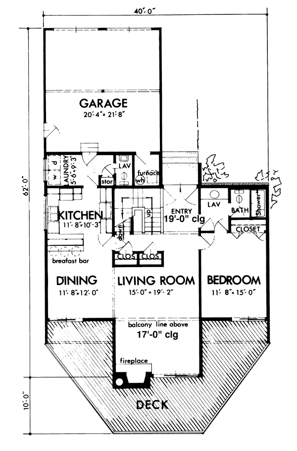 Contemporary Narrow Lot Level One of Plan 57417