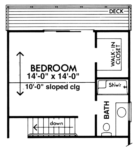 House Plan 57424 Second Level Plan