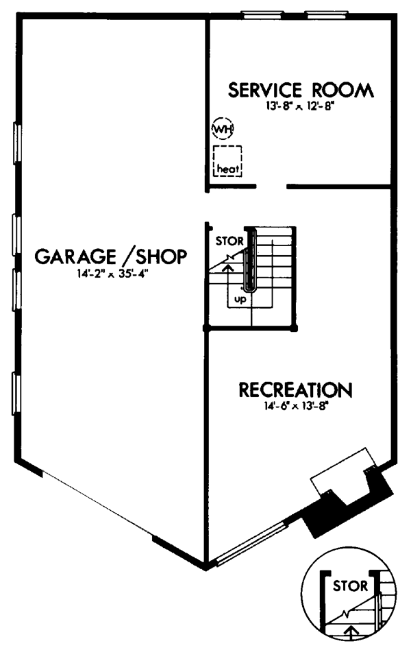 One-Story Lower Level of Plan 57427