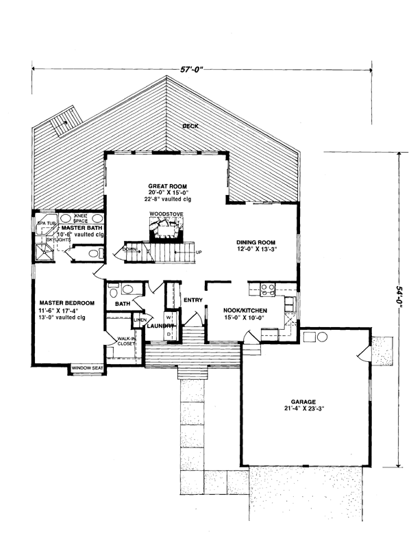 Contemporary Retro Traditional Level One of Plan 57434