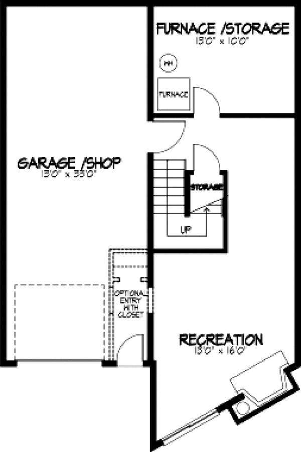 Cabin Contemporary Lower Level of Plan 57437