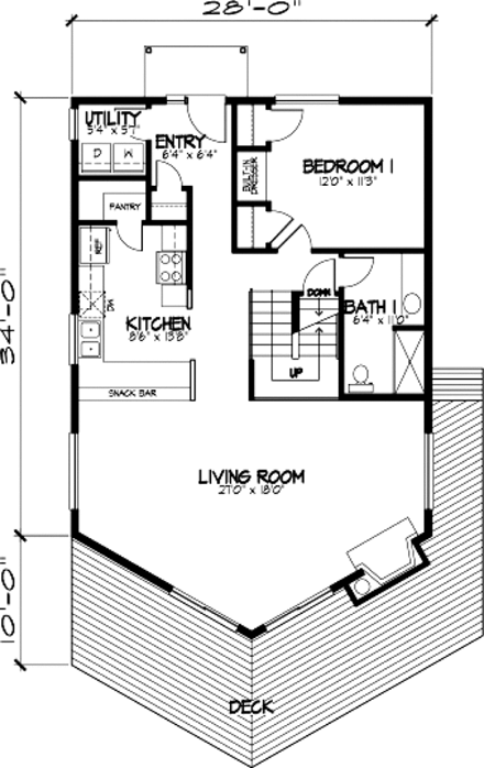 House Plan 57437 First Level Plan