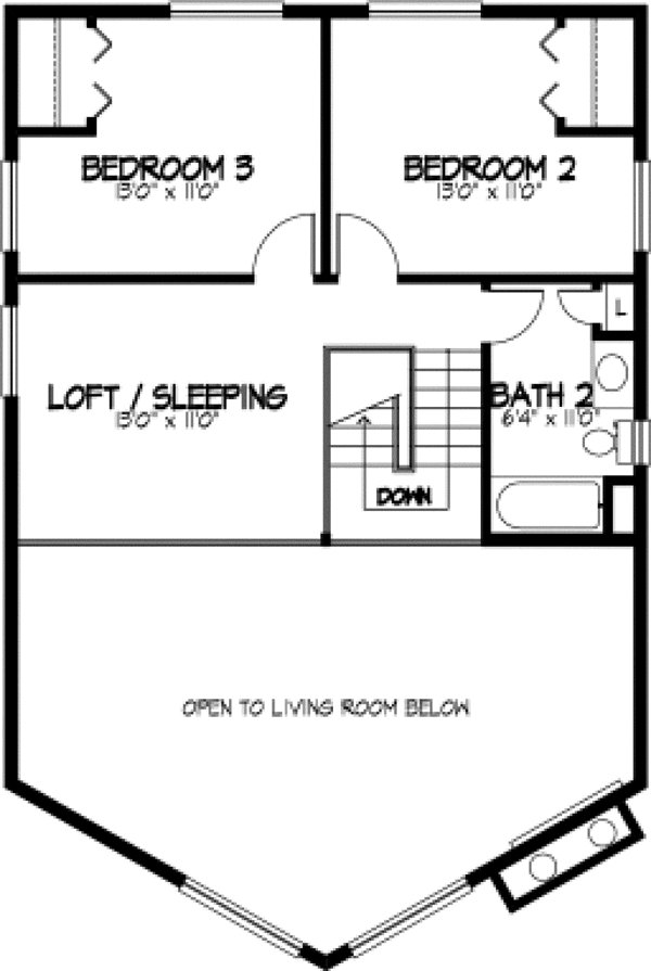 House Plan 57437 Level Two