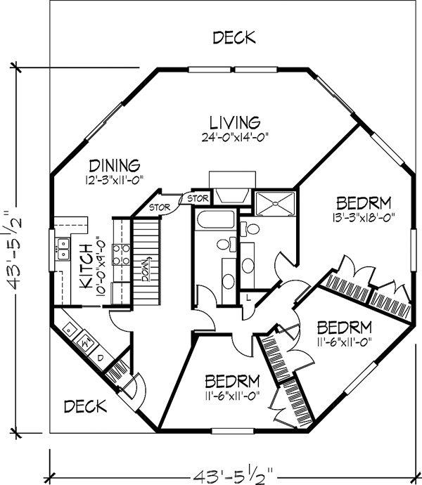 One-Story Level One of Plan 57439