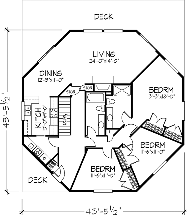 One-Story Level One of Plan 57441