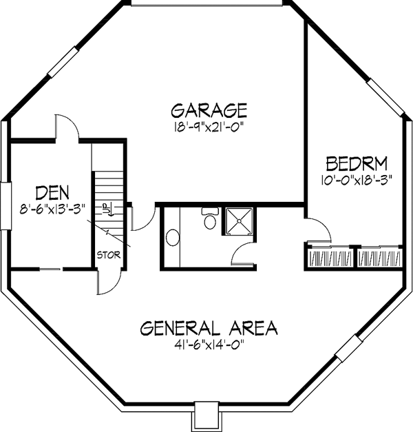 One-Story Lower Level of Plan 57442