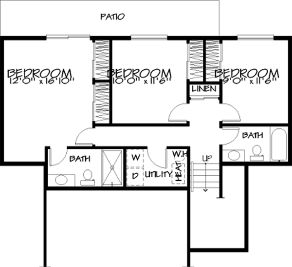 Cabin Narrow Lot One-Story Level Two of Plan 57445