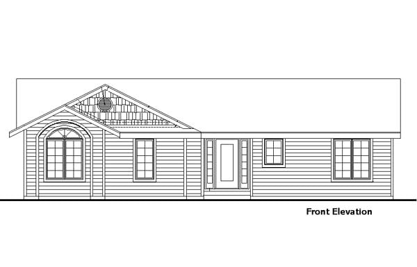  Rear Elevation of Plan 57457