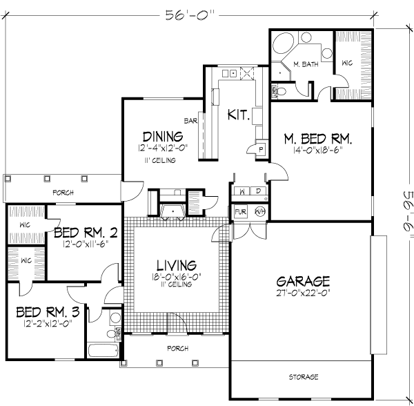 European One-Story Level One of Plan 57469