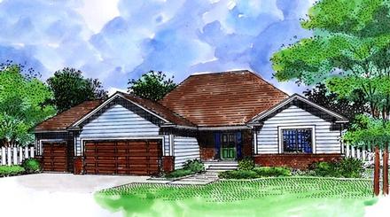 One-Story Ranch Elevation of Plan 57476