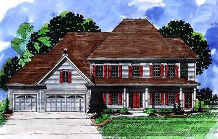 Country Farmhouse Elevation of Plan 57481