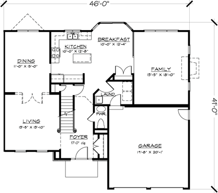 House Plan 57484 First Level Plan