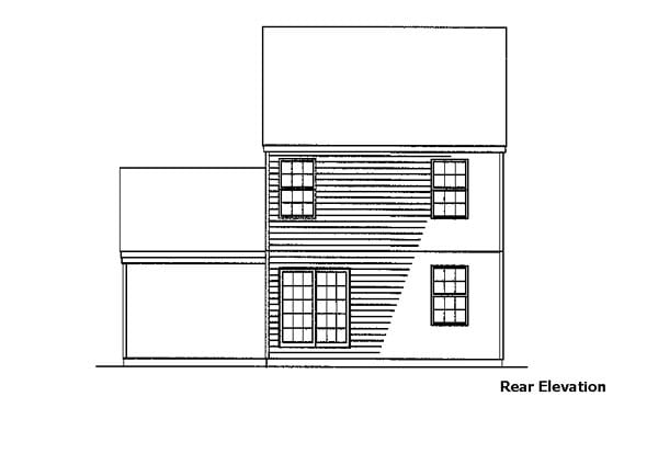 Cottage Country Rear Elevation of Plan 57486