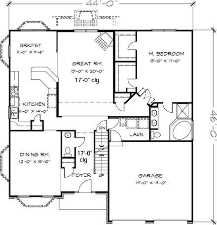 House Plan 57487 First Level Plan