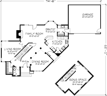 House Plan 57489 First Level Plan