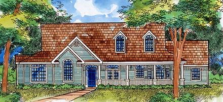 Country One-Story Ranch Elevation of Plan 57491