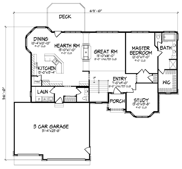 European One-Story Level One of Plan 57492