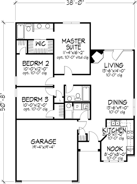 House Plan 57497 First Level Plan