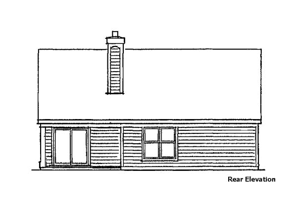 Country Narrow Lot One-Story Rear Elevation of Plan 57497