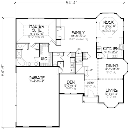 House Plan 57502 First Level Plan