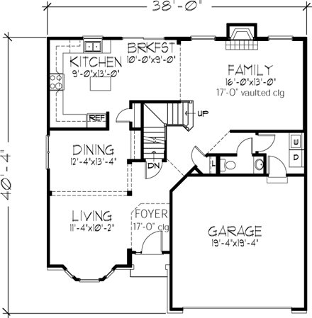 House Plan 57507 First Level Plan