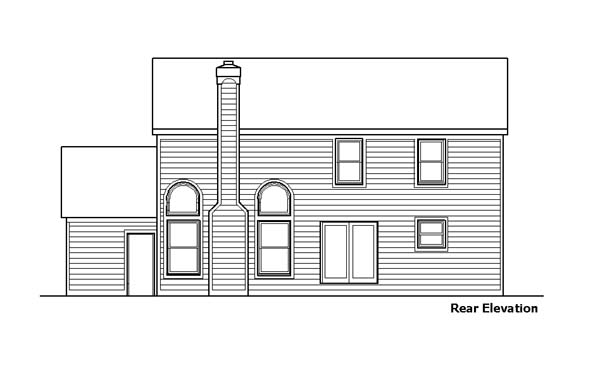 Country Rear Elevation of Plan 57508