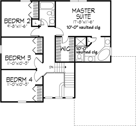 House Plan 57511 Second Level Plan