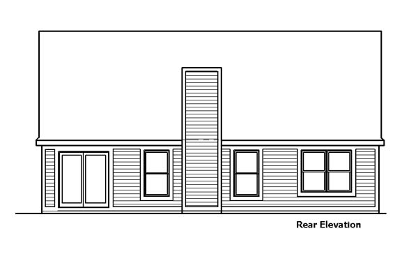 Country Rear Elevation of Plan 57513