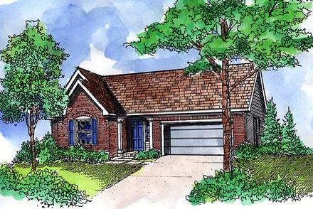 One-Story Ranch Elevation of Plan 57520