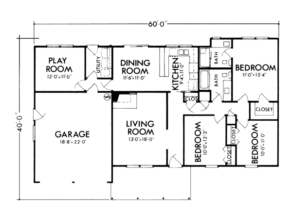 Country One-Story Level One of Plan 57526