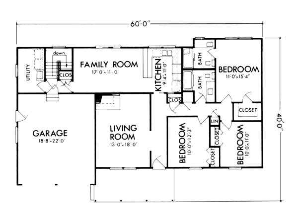 Country One-Story Alternate Level One of Plan 57526