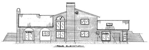 Mediterranean Rear Elevation of Plan 57532