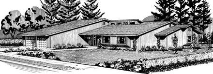 One-Story Elevation of Plan 57534