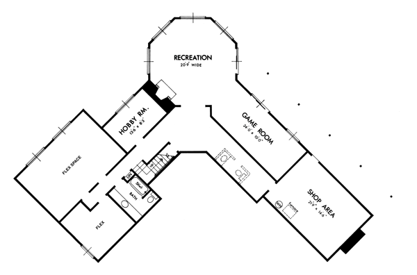 One-Story Lower Level of Plan 57537