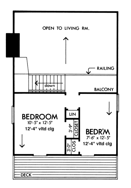 House Plan 57543 Second Level Plan