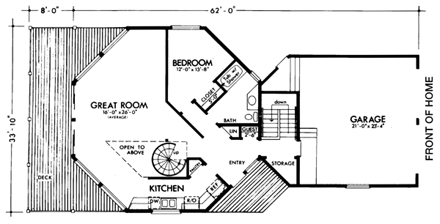 House Plan 57549 First Level Plan