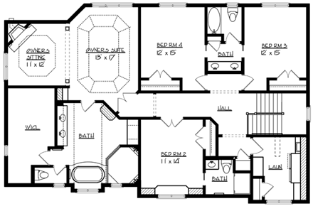 House Plan 57551 Second Level Plan