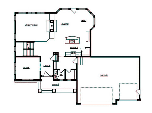 Cottage Craftsman Level One of Plan 57558